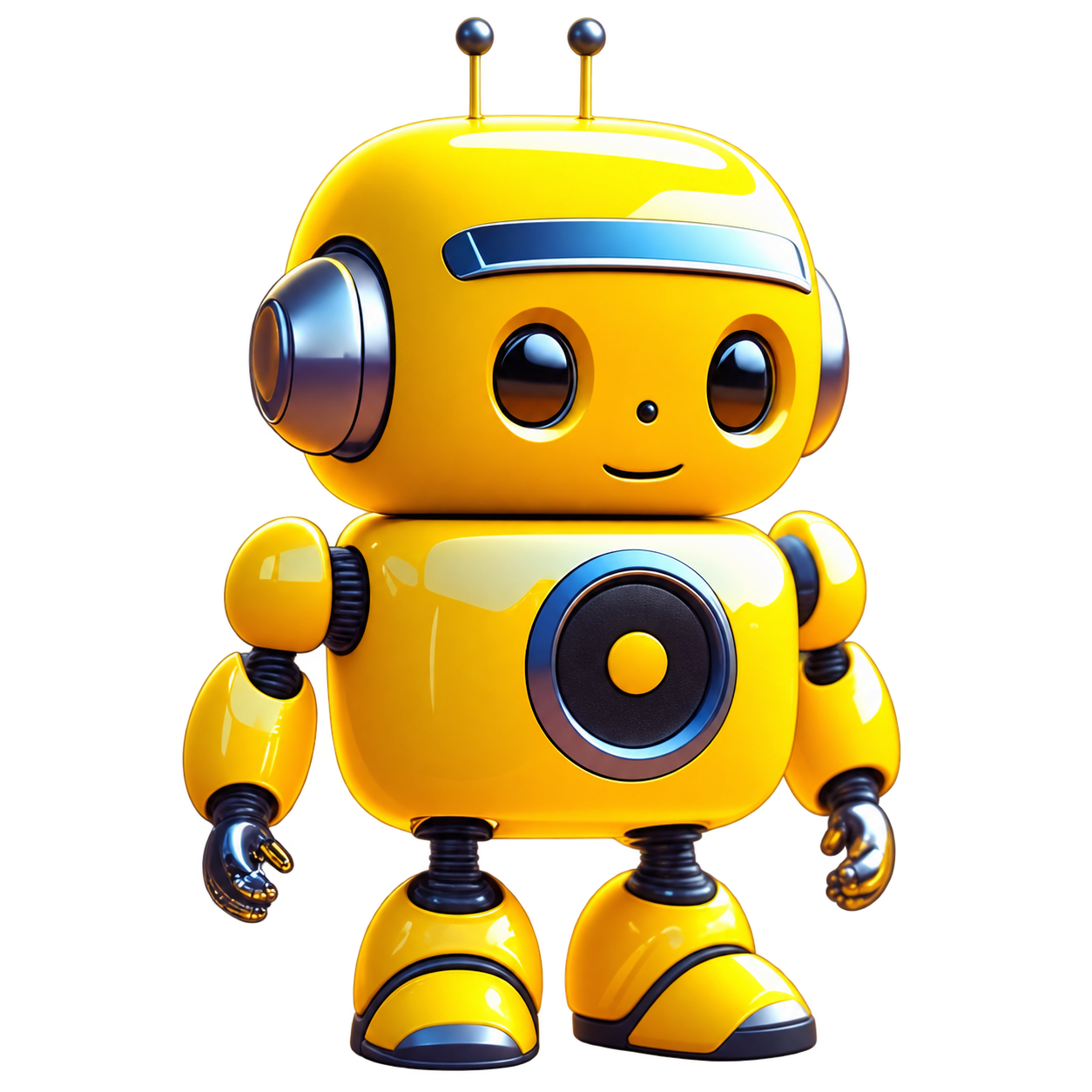 Yellow robot mascot